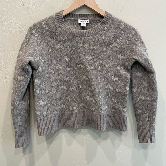 Athleta Hawthorn Textured Animal Print Crew Sweater - Size: Small - Picture 1 of 10